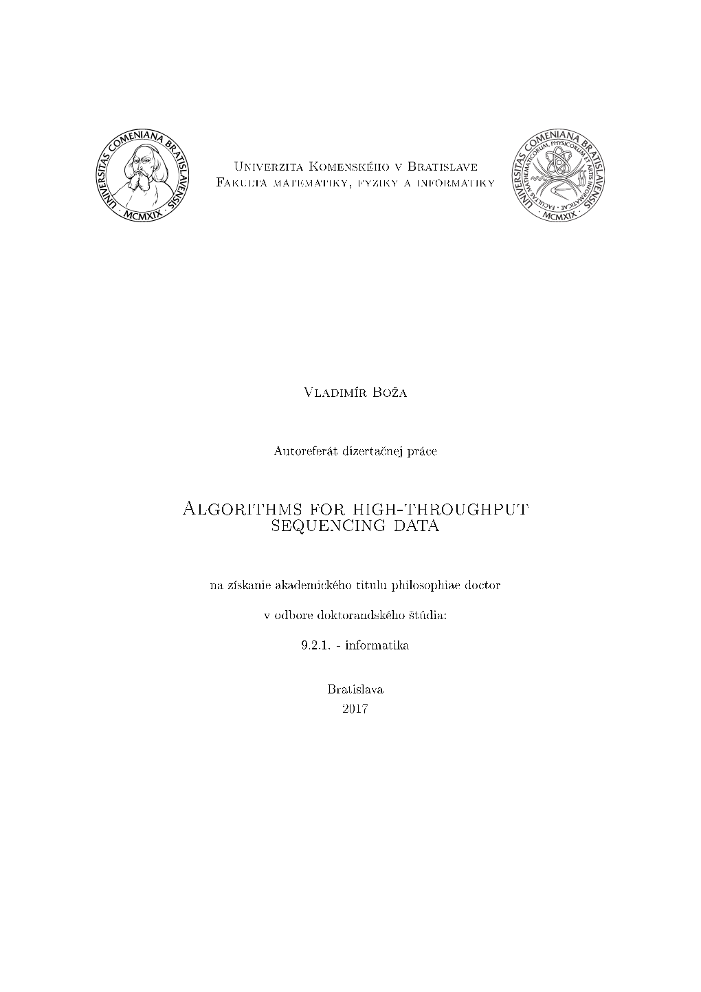 Algorithms for High-Throughput Sequencing Data