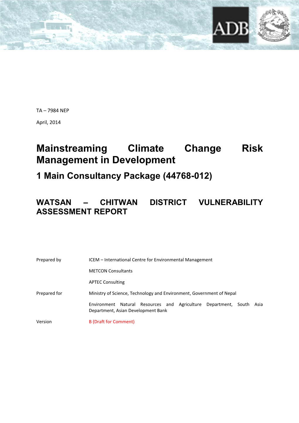 Chitwan District Vulnerability Assessment Report