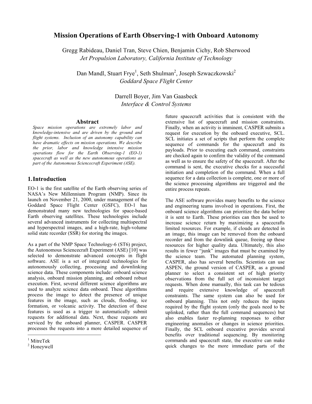 Mission Operations of Earth Observing-1 with Onboard Autonomy