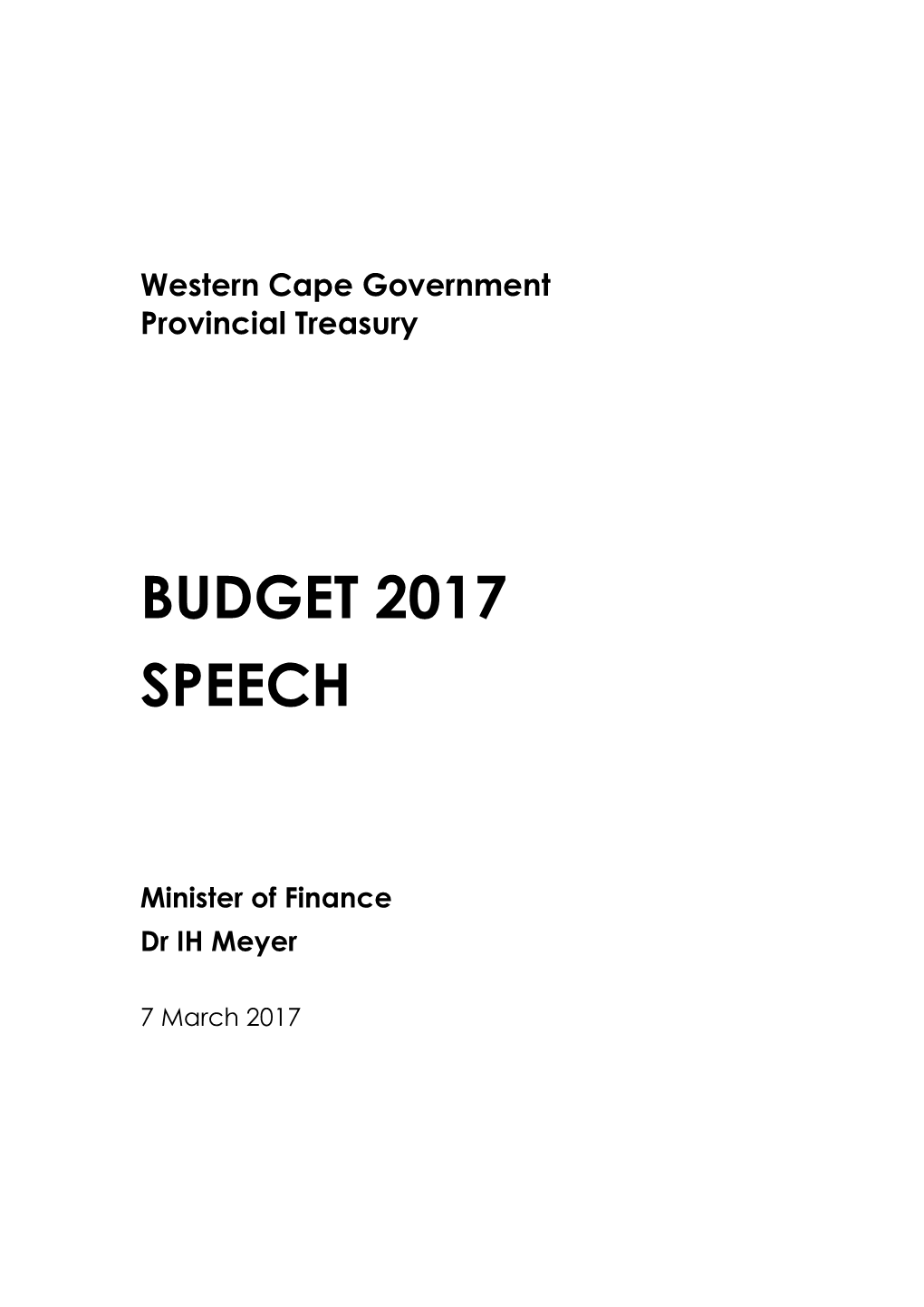 Western Cape Government Provincial Treasury