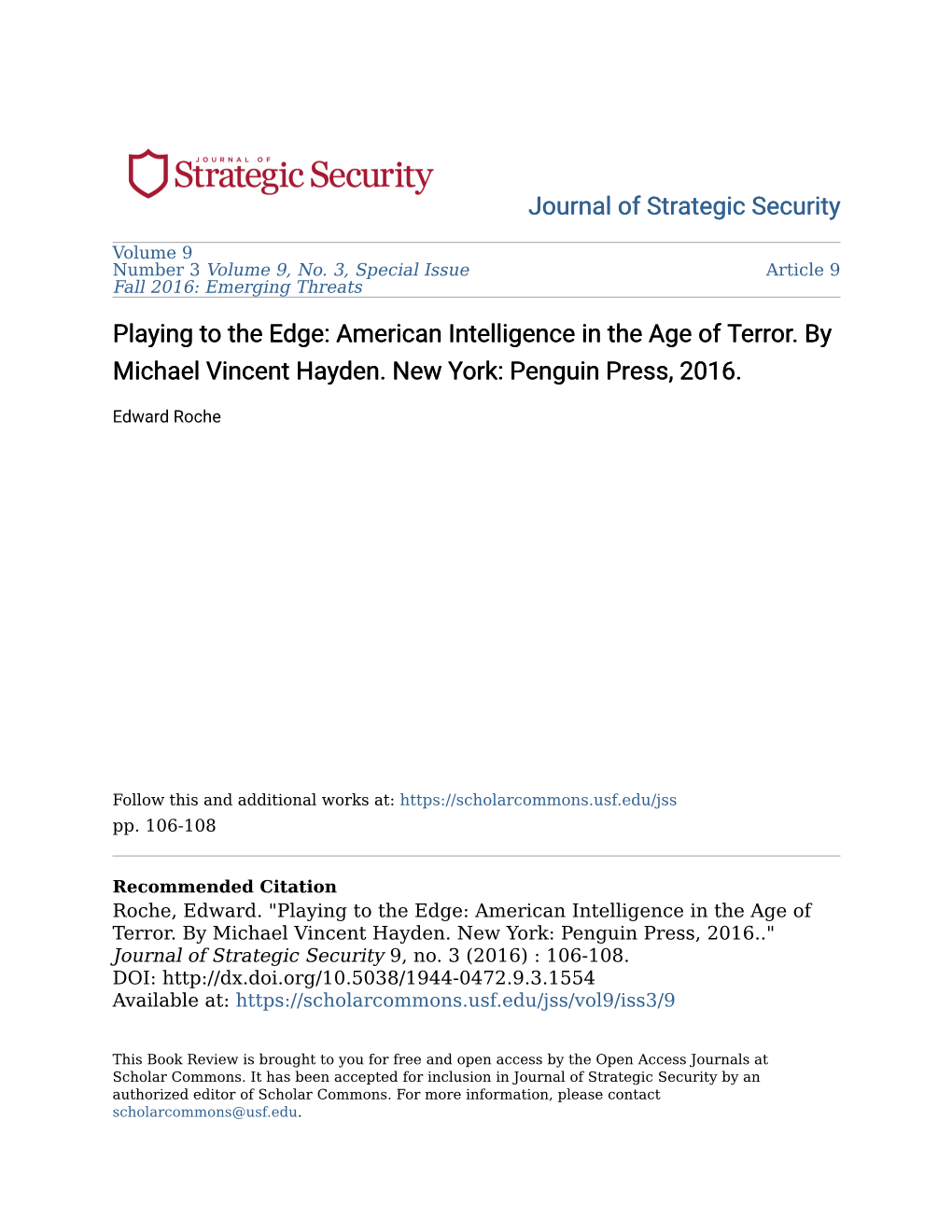 American Intelligence in the Age of Terror. by Michael Vincent Hayden