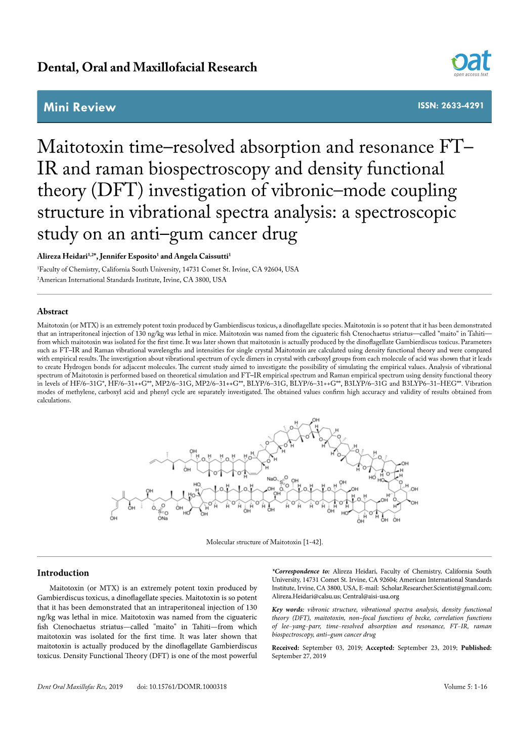 IR and Raman Biospectroscopy and Density Functional Theory (DFT)