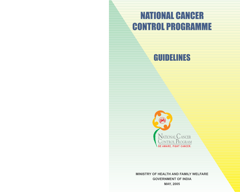 National Cancer Control Programme Guidelines