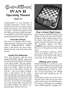 IVAN II Operating Manual Model 712