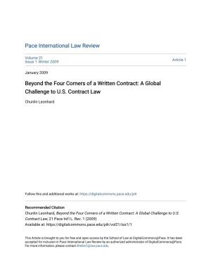 Beyond the Four Corners of a Written Contract: a Global Challenge to U.S