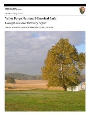 Valley Forge National Historical Park Geologic Resources Inventory Report