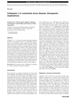 Cathepsin L in Metastatic Bone Disease: Therapeutic Implications
