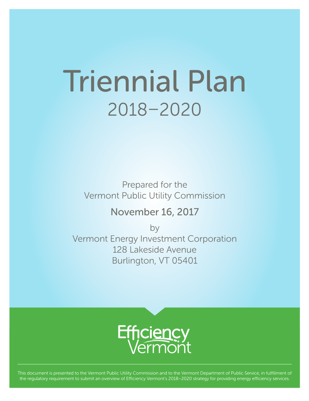 Efficiency Vermont Triennial Plan