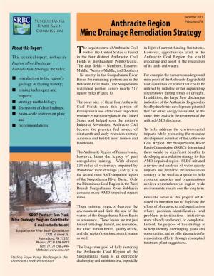 SRBC 2011 Anthracite Region Mine Drainage Remediation Strategy