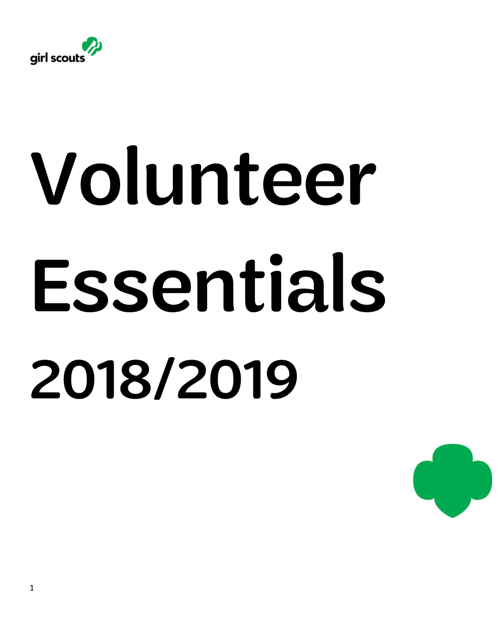 Girl Scouts of Greater Atlanta Volunteer Essentials 2018-2019