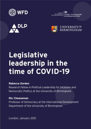 Legislative Leadership in the Time of COVID-19