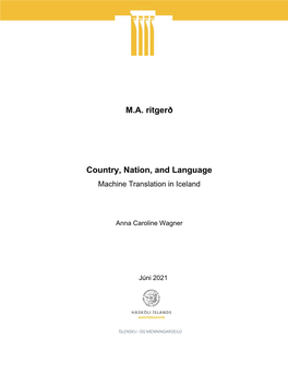 Country, Nation, and Language Machine Translation in Iceland
