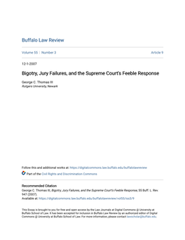 Bigotry, Jury Failures, and the Supreme Court's Feeble Response