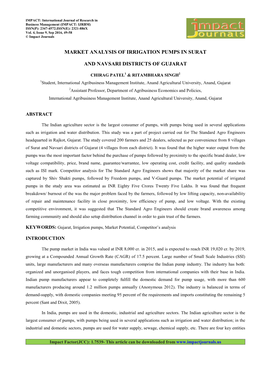 Market Analysis of Irrigation Pumps in Surat and Navsari Districts of Gujarat 51