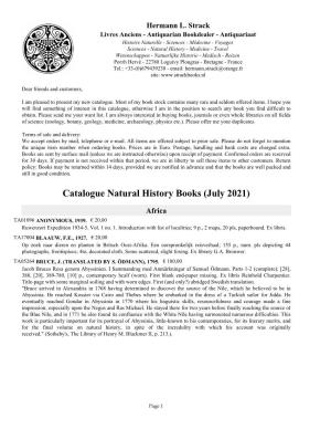Catalogue Natural History Books (July 2021)