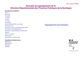 Annuaire Et Organigramme De La Direction Départementale Des Finances Publiques De La Dordogne