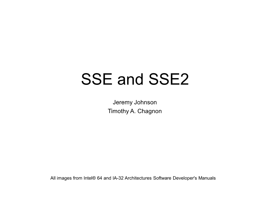 SSE and SSE2