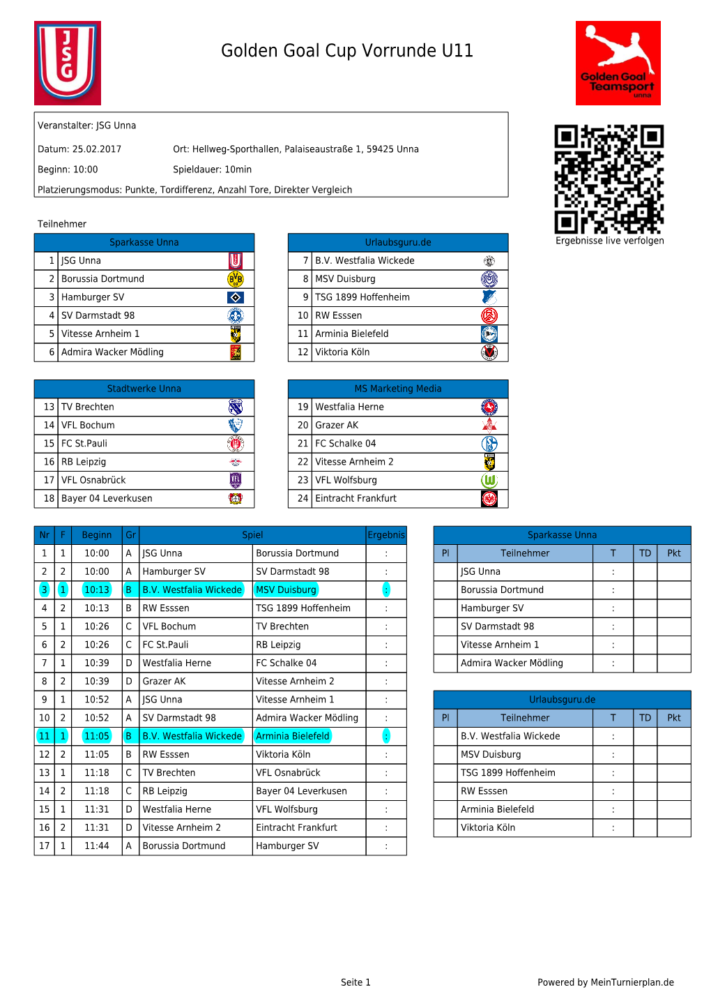 Golden Goal Cup Vorrunde U11