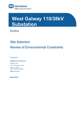 West Galway 110/38Kv Substation Review of Environmental Constraints