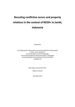 Rescaling Conflictive Access and Property Relations in the Context of REDD+ in Jambi, Indonesia