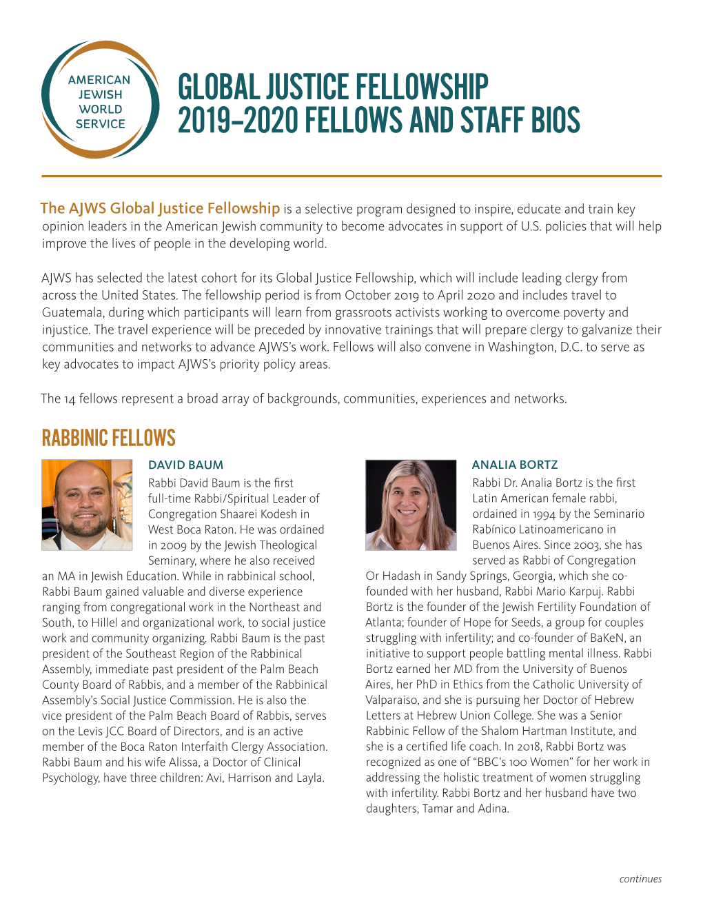 Global Justice Fellowship 2019–2020 Fellows and Staff Bios