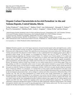 Organic Carbon Characteristics in Ice-Rich Permafrost in Alas and Yedoma Deposits, Central Yakutia, Siberia