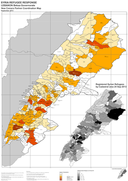 SYRIA REFUGEE RESPONSE LEBANON Bekaa Governorate New Comers Partner Coordination Map