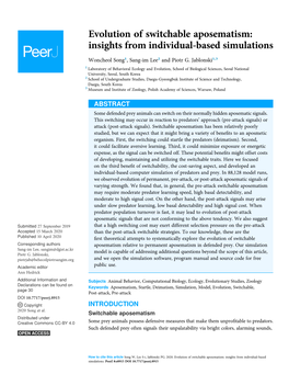 Evolution of Switchable Aposematism: Insights from Individual-Based Simulations