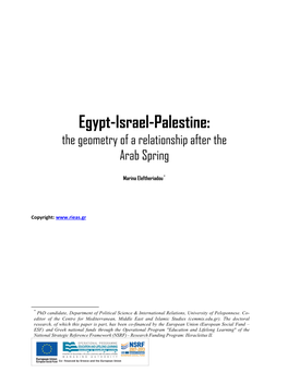 Egypt-Israel-Palestine: the Geometry of a Relationship After the Arab Spring