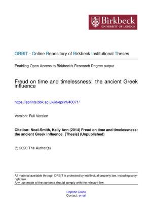 Freud on Time and Timelessness: the Ancient Greek Influence