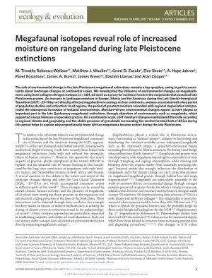 Megafaunal Isotopes Reveal Role of Increased Moisture on Rangeland During Late Pleistocene Extinctions