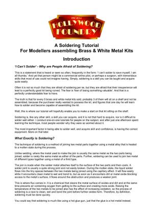 A Soldering Tutorial for Modellers Assembling Brass & White Metal