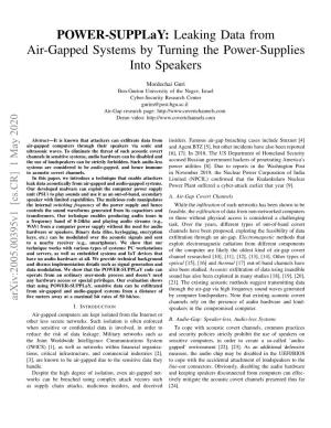 POWER-Supplay: Leaking Data from Air-Gapped Systems by Turning the Power-Supplies Into Speakers