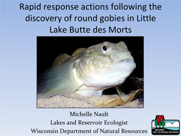 Rapid Response Actions Following the Discovery of Round Gobies in Little Lake Butte Des Morts