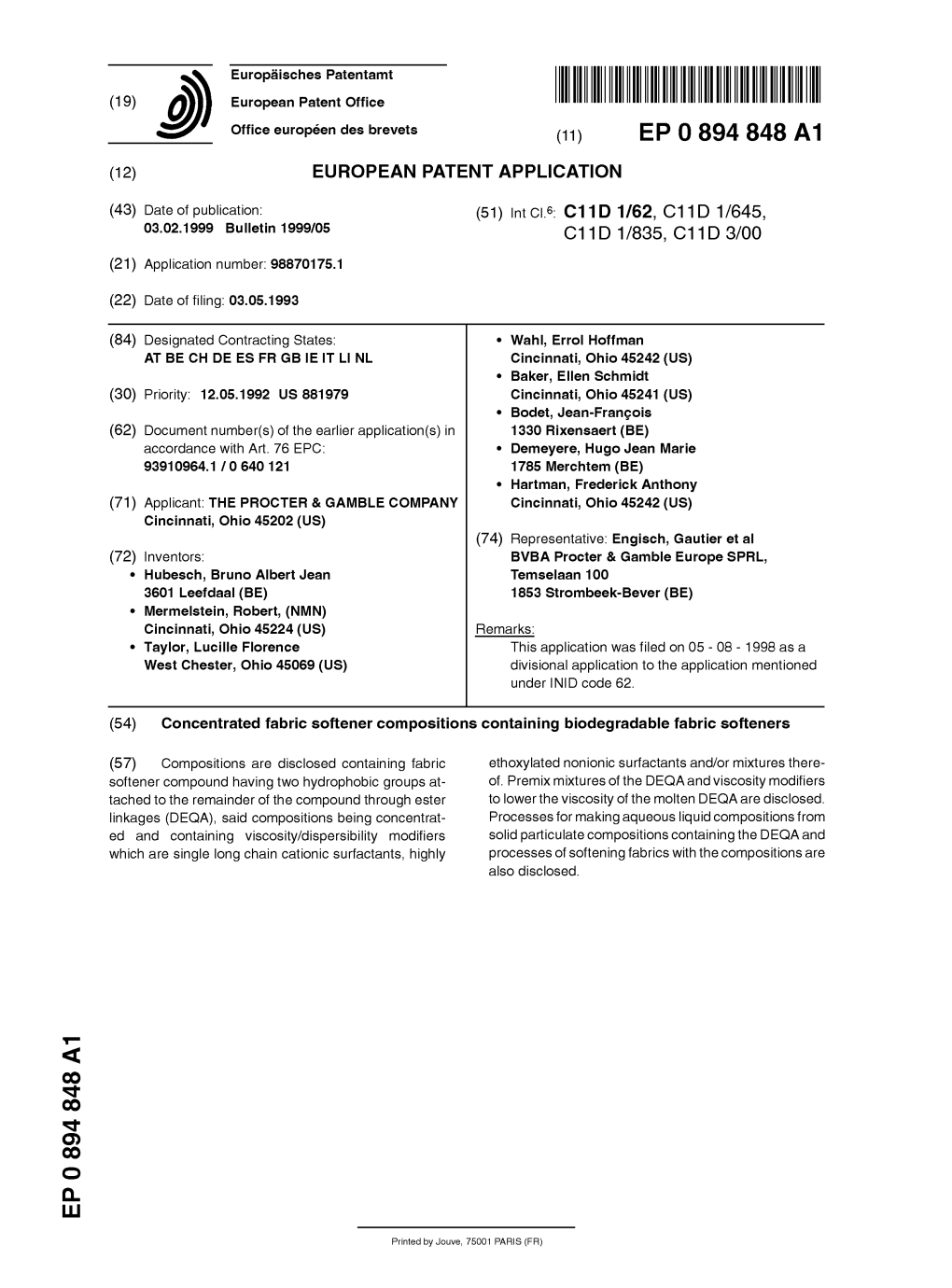 Concentrated Fabric Softener Compositions Containing Biodegradable Fabric Softeners