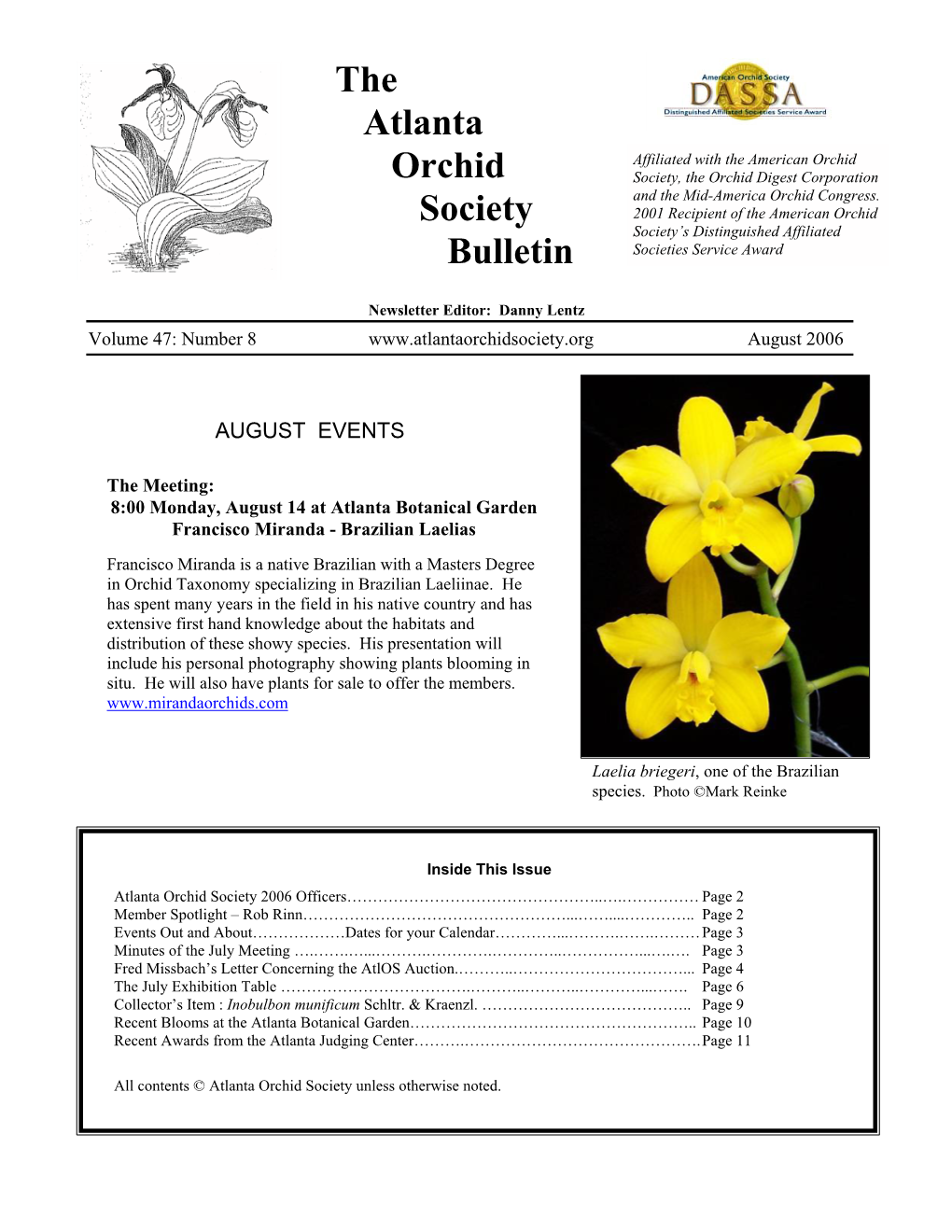 Atlanta Orchid Society Newsletter