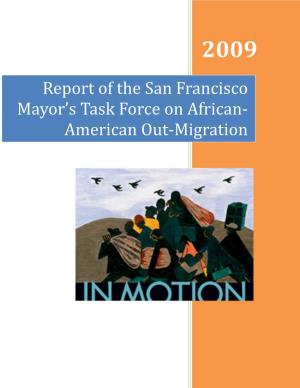 Report of the San Francisco Mayor's Task Force on African- American