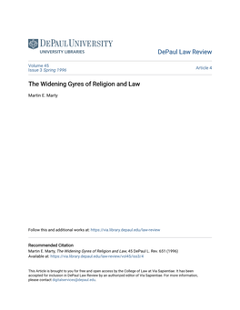 The Widening Gyres of Religion and Law