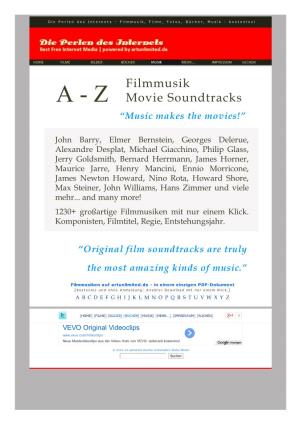 Filmmusik Movie Soundtracks Was Ist Neu? a - Z Zum Filmmusik-Blog “Music Makes the Movies!”