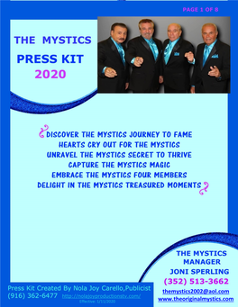 The Mystics Press Kit 2020 Page 2 of 8