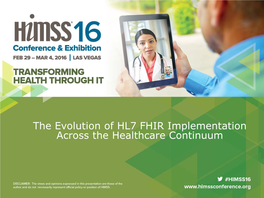 The Evolution of HL7 FHIR Across the Healthcare Continuum