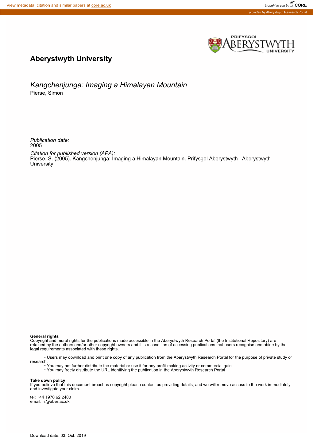 Aberystwyth University Kangchenjunga: Imaging A