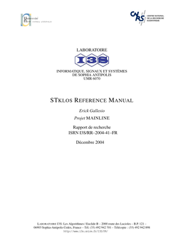 Stklos Reference Manual