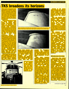 TKS Broadens Its Horizons – Flight Magazine, 1983
