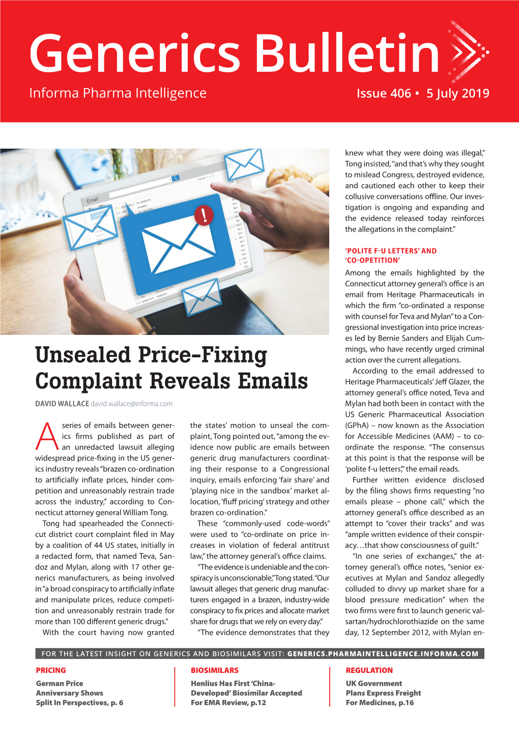 Unsealed Price-Fixing Complaint Reveals Emails