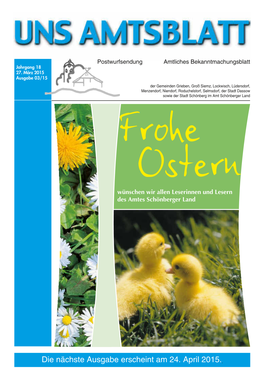 Die Nächste Ausgabe Erscheint Am 24. April 2015.. 2 27