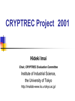 CRYPTREC Project 2001