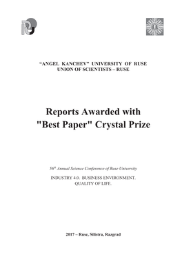 Reports Awarded with "Best Paper" Crystal Prize