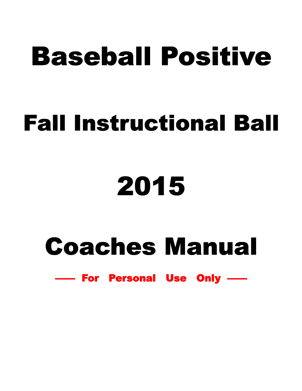 Baseball Positive 2015