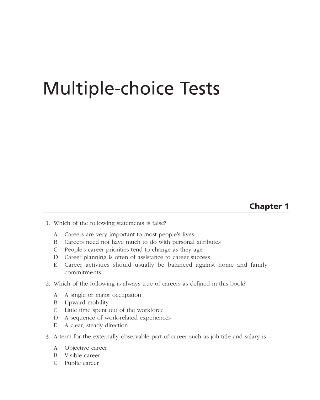 Multiple Choice Quiz Questons